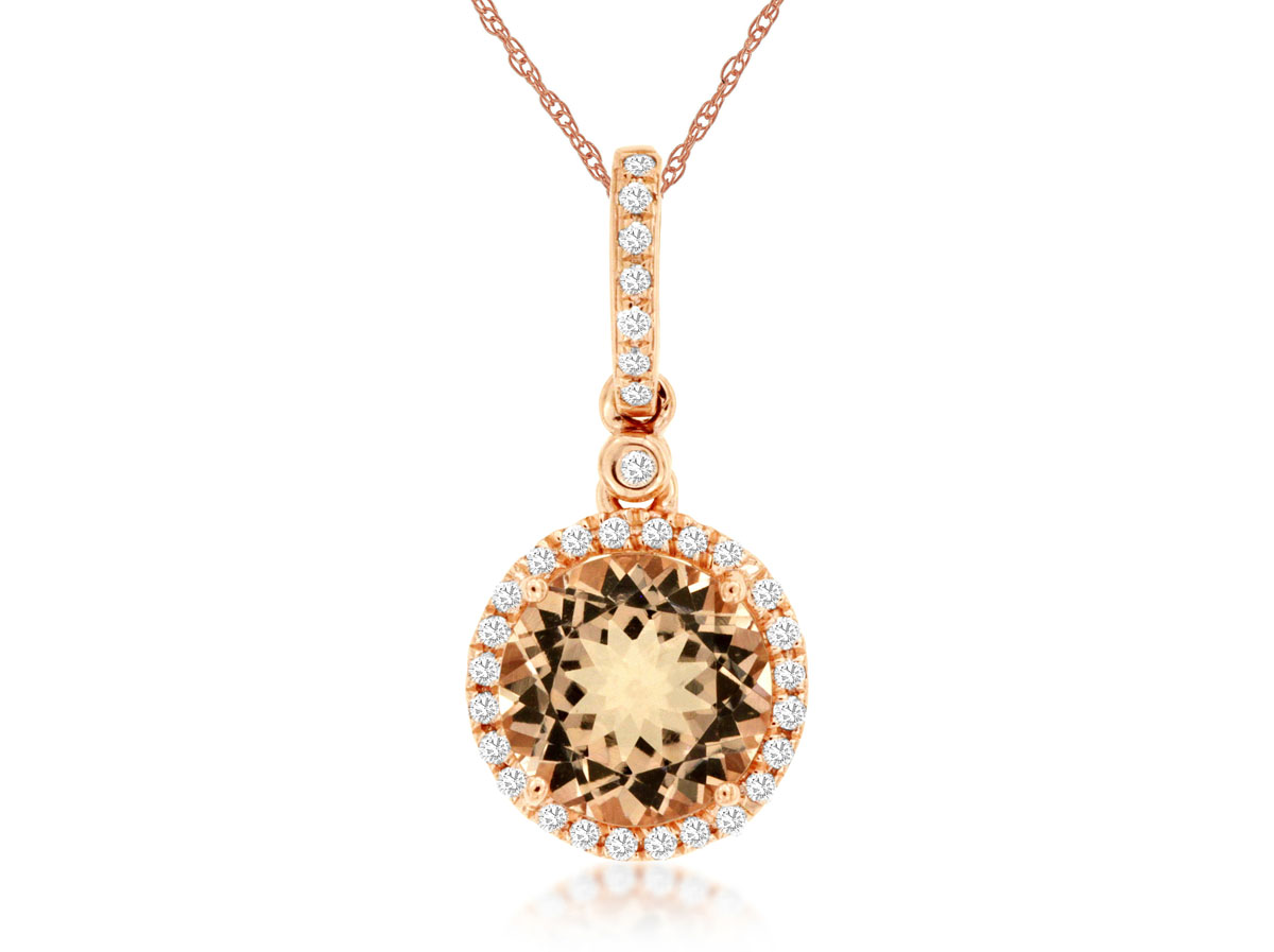 MORGANITE & DIAMOND PENDANT