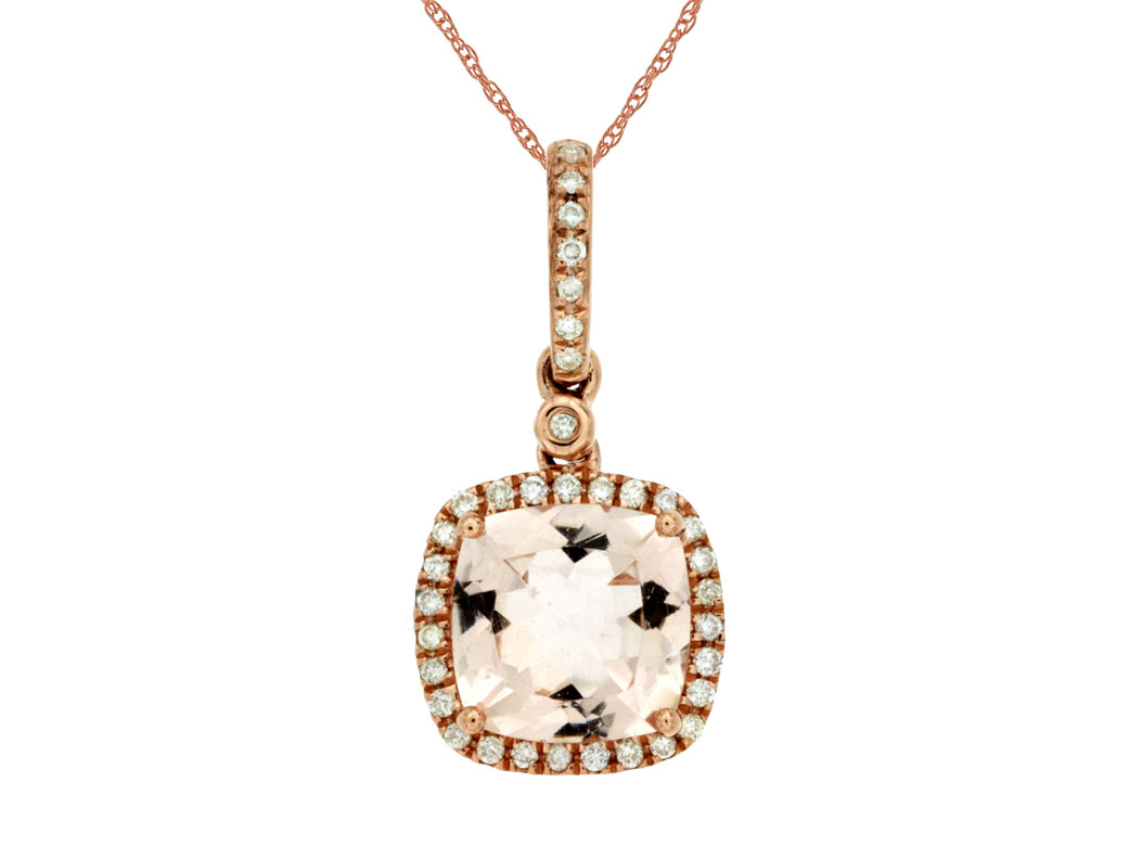 MORGANITE & DIAMOND PENDANT