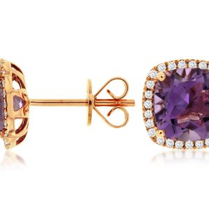 AMETHYST & DIAMOND EARRING