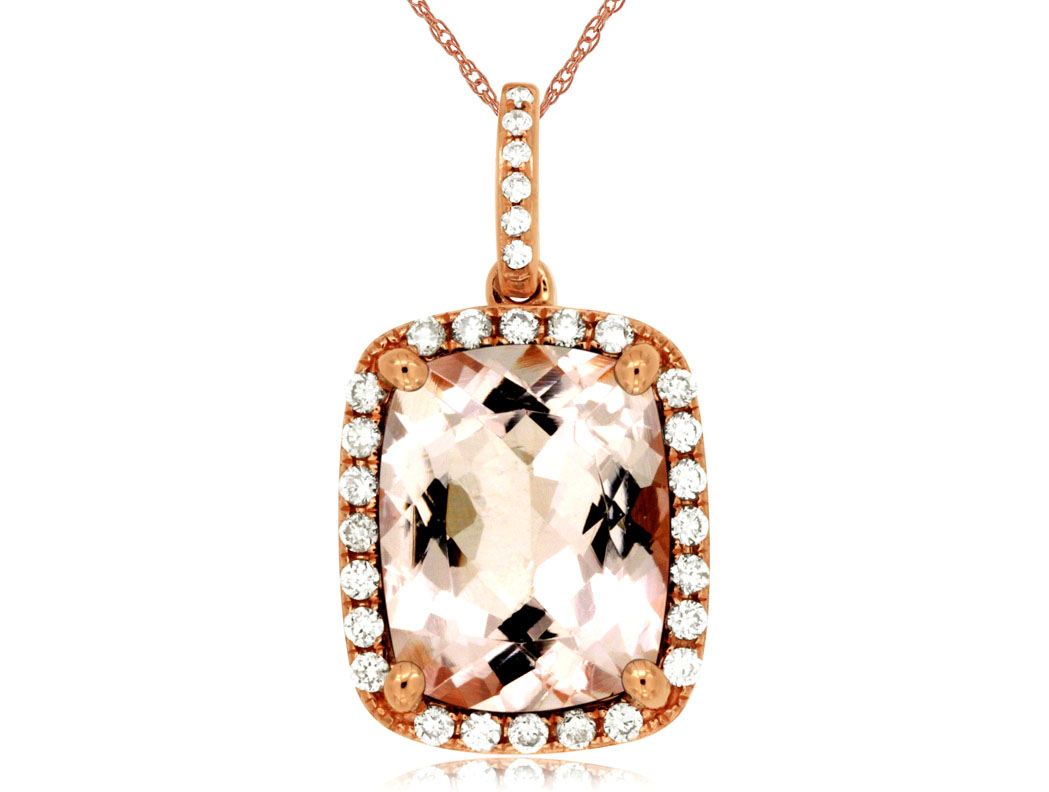 MORGANITE & DIAMOND PENDANT