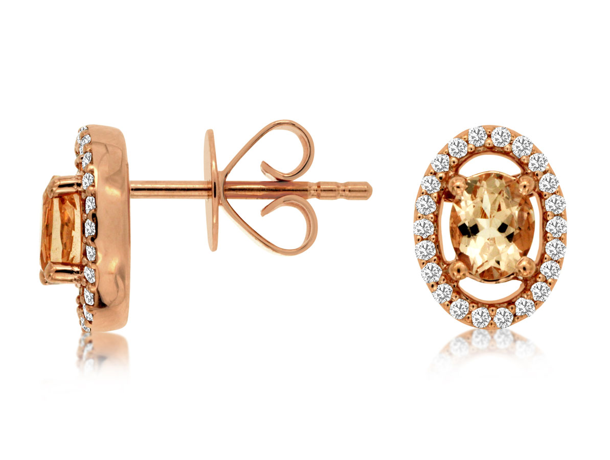 MORGANITE & DIAMOND EARRING