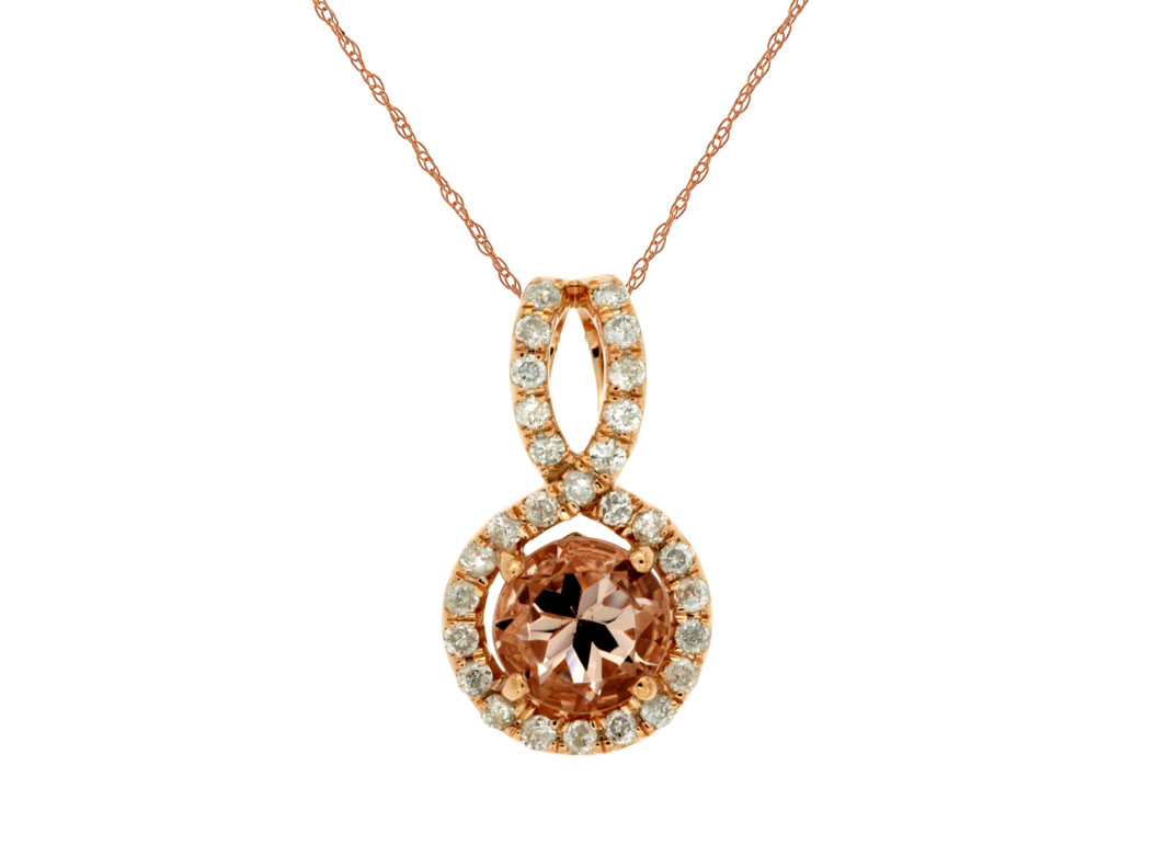 MORGANITE & DIAMOND PENDANT