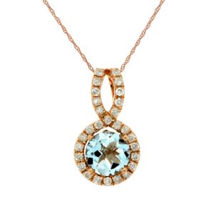AQUAMARINE & DIAMOND PENDANT