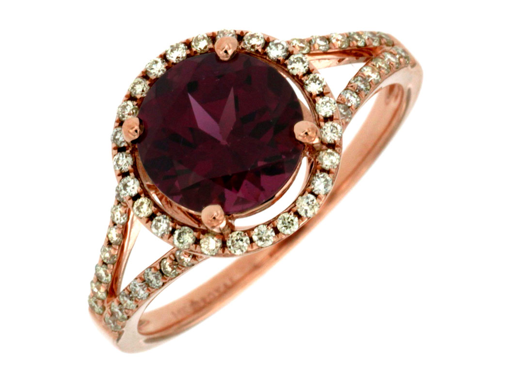 RHODOLITE & DIAMOND RING