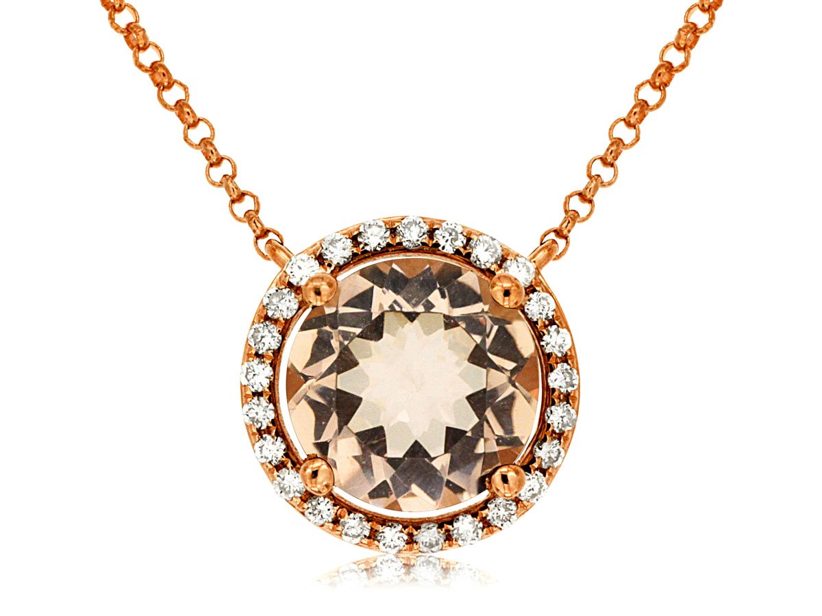 MORGANITE & DIAMOND NECKLACE