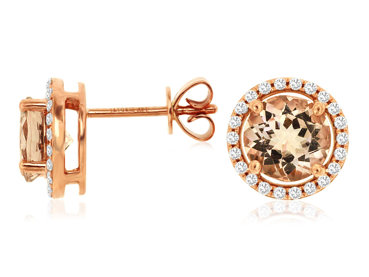 MORGANITE & DIAMOND EARRING