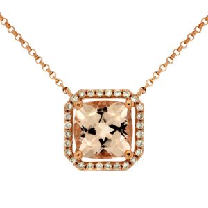 MORGANITE & DIAMOND NECKLACE