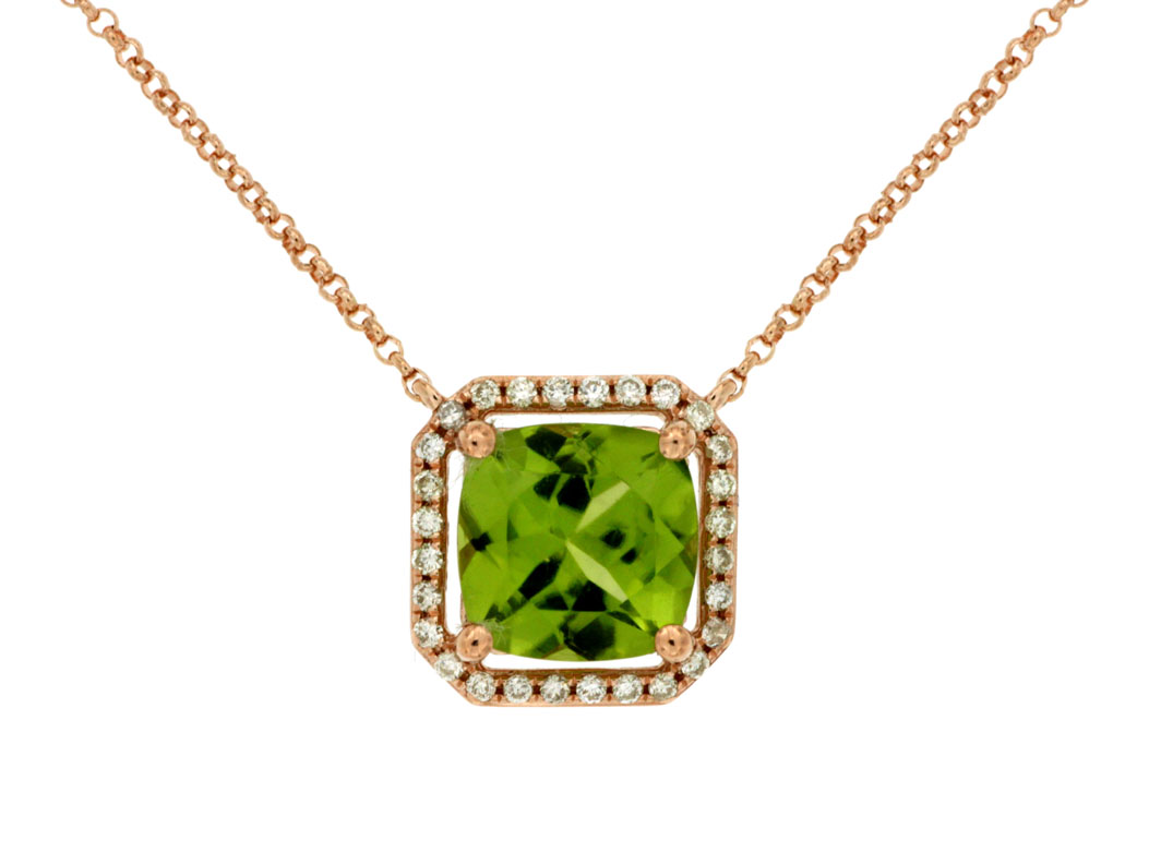 PERIDOT & DIAMOND NECKLACE