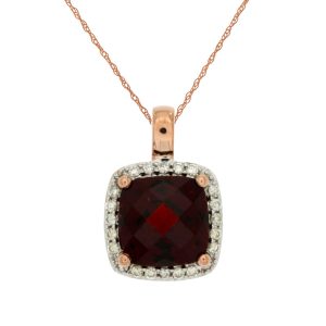 GARNET & DIAMOND PENDANT