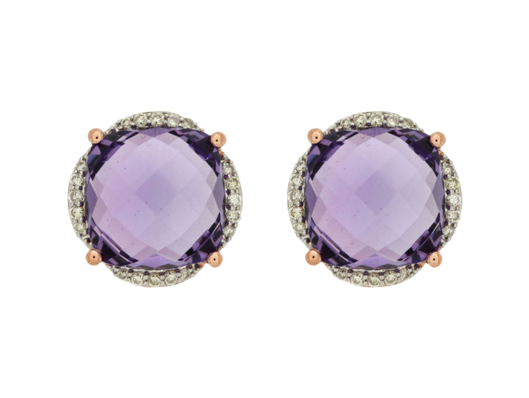 AMETHYST & DIAMOND EARRING