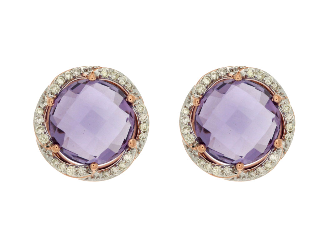AMETHYST & DIAMOND EARRING