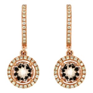 MORGANITE & DIAMOND EARRING