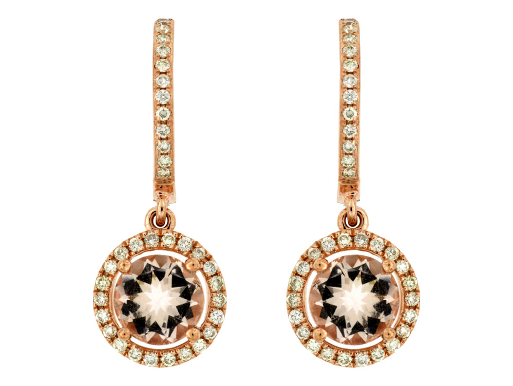 MORGANITE & DIAMOND EARRING