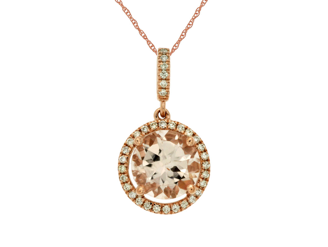 MORGANITE & DIAMOND PENDANT