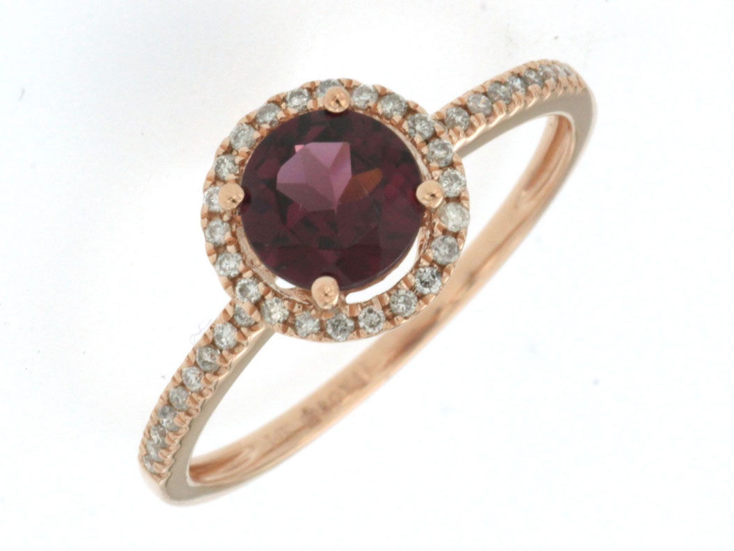 RHODOLITE & DIAMOND RING