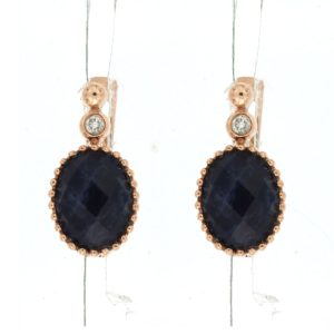 DIAMOND & SODALITE EARRING