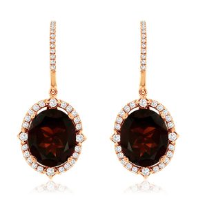 GARNET & DIAMOND EARRING