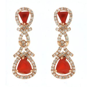 DIAMOND & CARNELIAN EARRING