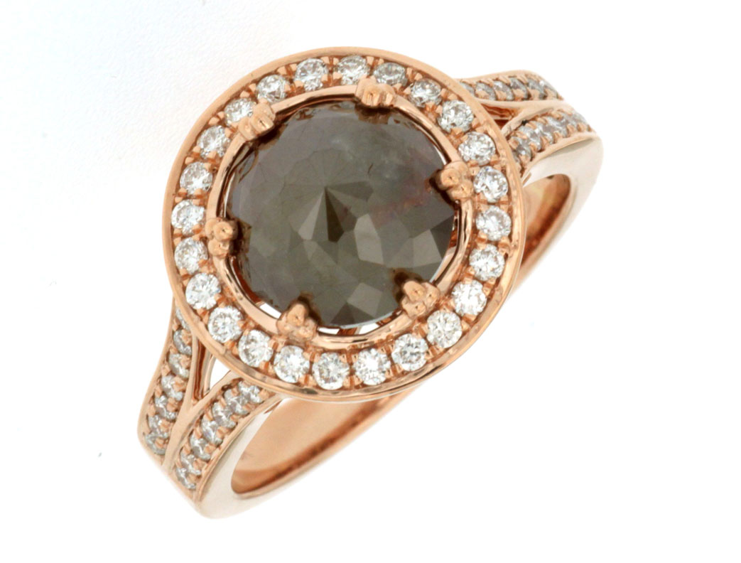 18K WHITE & MOCHA DIAMOND RING