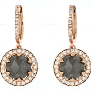 18K MOCHA & WHITE DIA EARRING