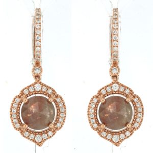 18K MOCHA & WHITE DIA EARRING