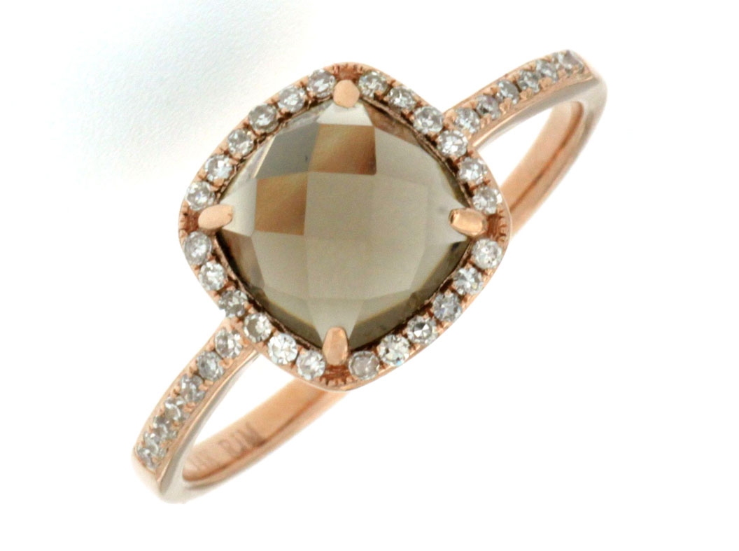 SMOKY QUARTZ & DIAMOND RING