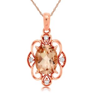 MORGANITE & DIAMOND PENDANT