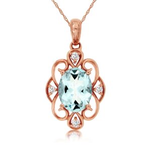 AQUAMARINE & DIAMOND PENDANT