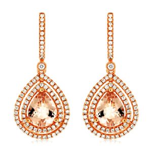 MORGANITE & DIAMOND EARRING
