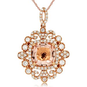 MORGANITE & DIAMOND PENDANT