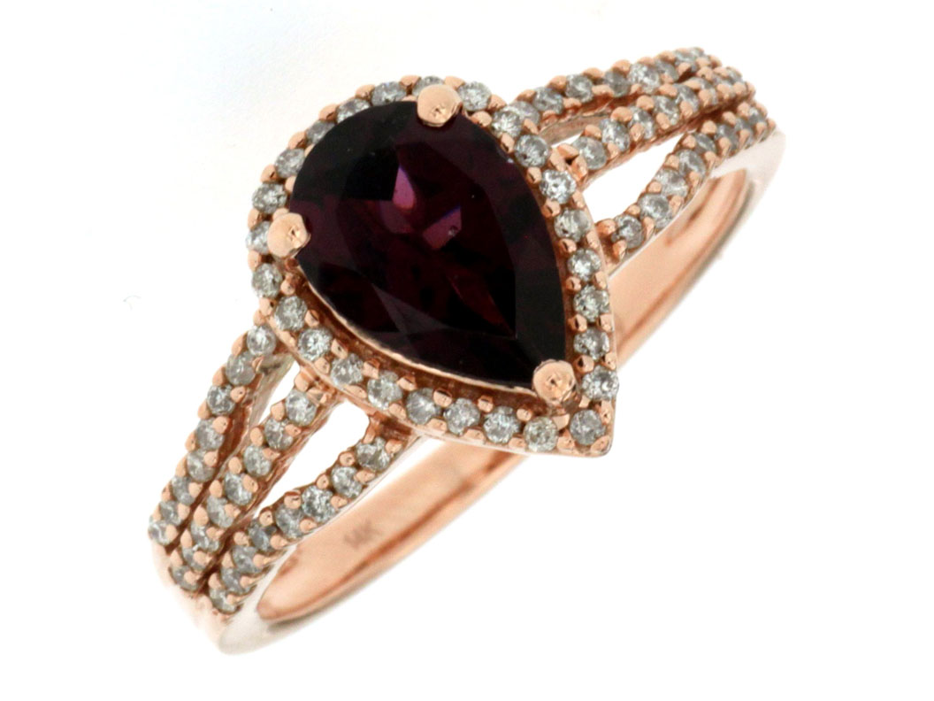 RHODOLITE & DIAMOND RING