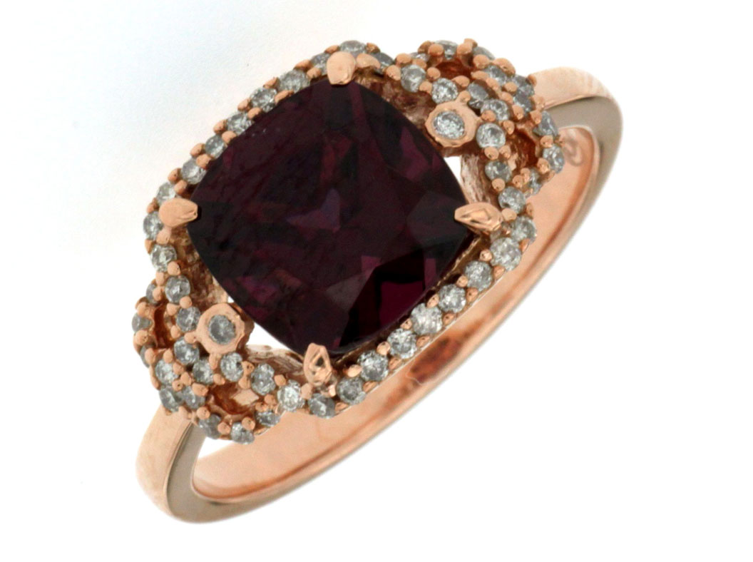 RHODOLITE & DIAMOND RING