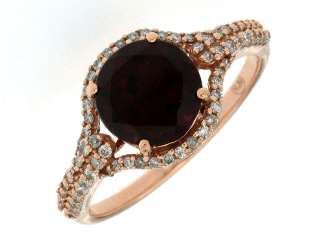 RHODOLITE & DIAMOND RING