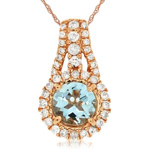 AQUAMARINE & DIAMOND PENDANT