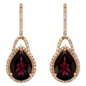 RHODOLITE & DIAMOND EARRING