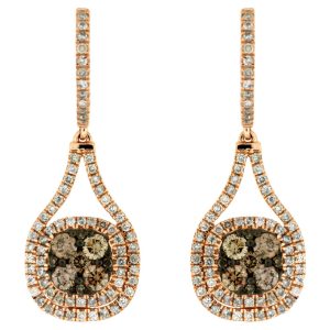 DIAMOND &BROWN DIAMOND EARRING