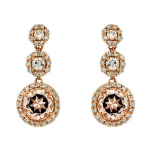 MORGANITE & DIAMOND EARRING