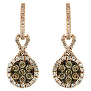 DIAMOND &BROWN DIAMOND EARRING