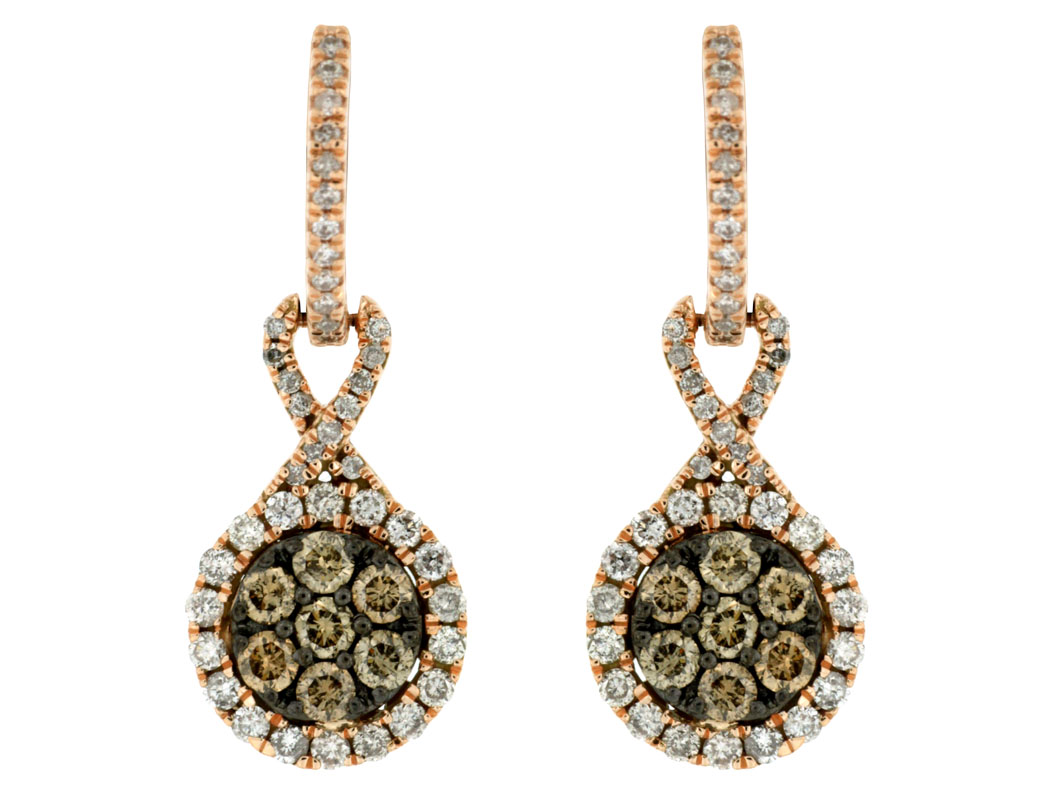 DIAMOND &BROWN DIAMOND EARRING