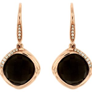 SMOKY QUARTZ & DIAMOND EARRING