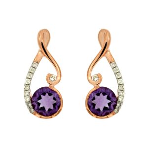 AMETHYST & DIAMOND EARRING