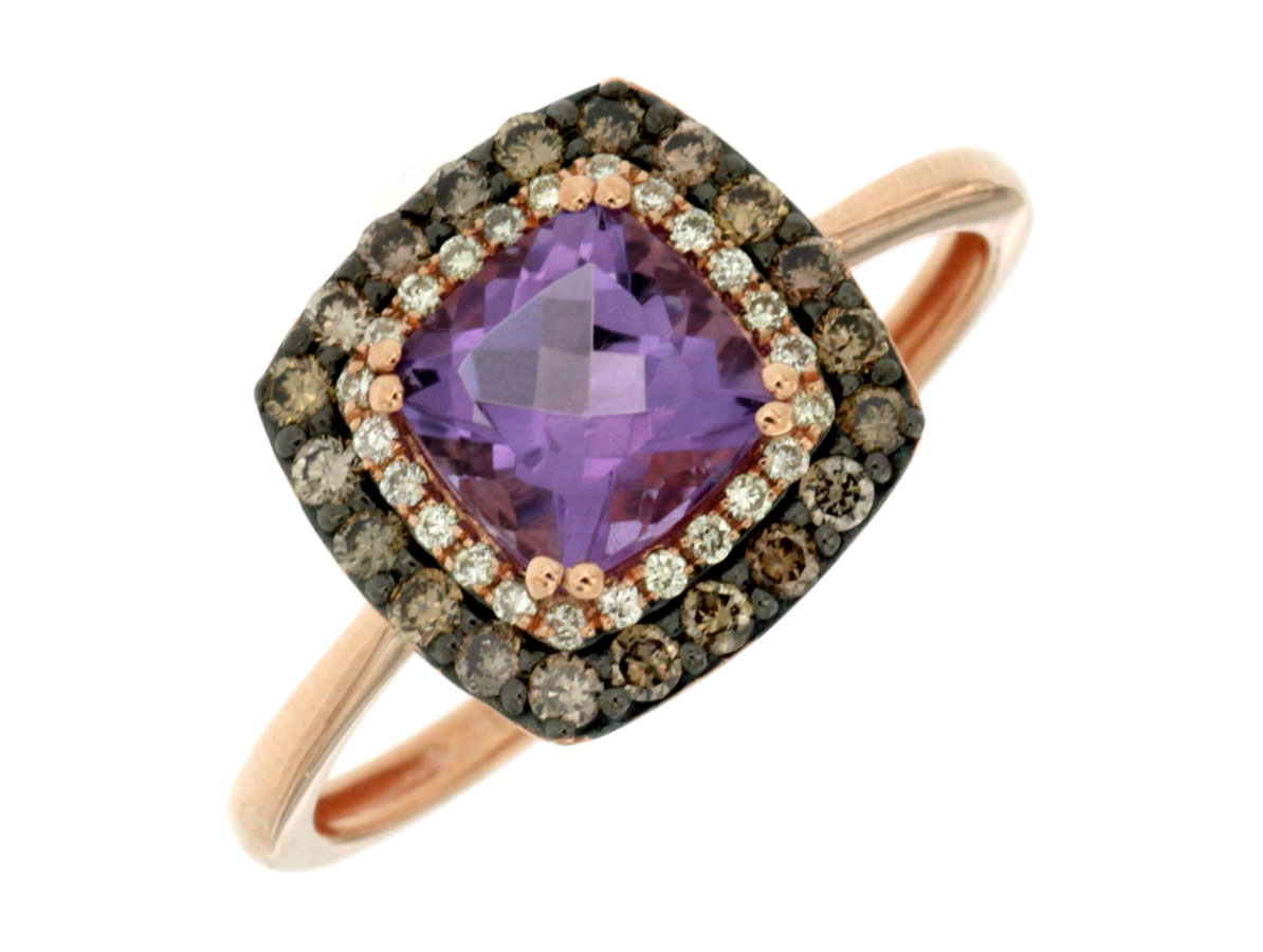 WHITE&MOCHA DIMOND&AMTHYS RING