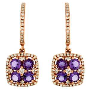 AMETHYST & DIAMOND EARRING