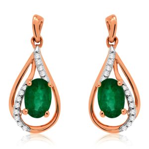 EMERALD & DIAMOND EARRING