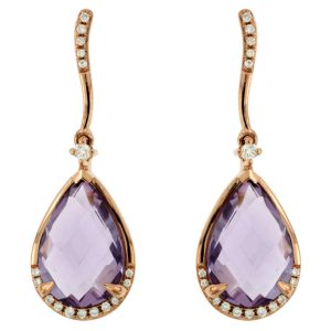 AMETHYST & DIAMOND EARRING