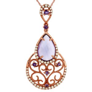 AMETHYST & DIAMOND PENDANT
