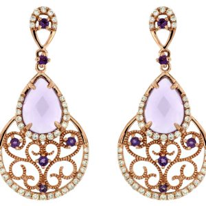 AMETHYST & DIAMOND EARRING