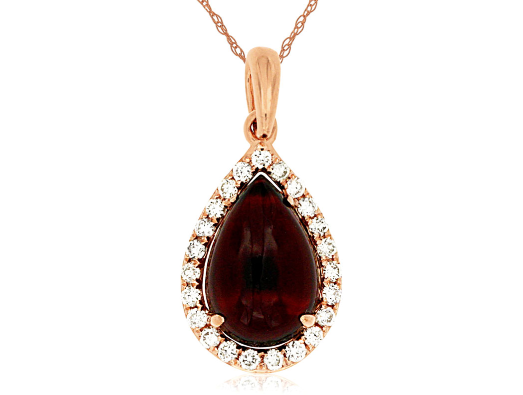 GARNET & DIAMOND PENDANT