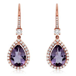 AMETHYST & DIAMOND EARRING