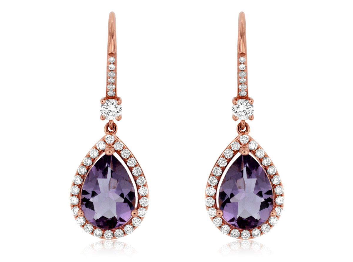 AMETHYST & DIAMOND EARRING